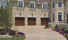Reserve Wood Collection Limited Edition Series Garage Doors with Stone Home - Dark Oak 
